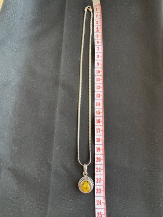 Collar Plata con Colgante Ámbar