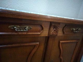 Consola recibidor madera y mármol