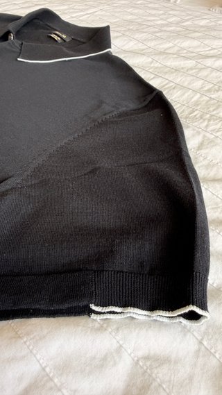 Polo Massimo Dutti de punto azul marino - Talla XL