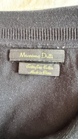 Polo Massimo Dutti de punto azul marino - Talla XL