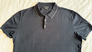 Polo Massimo Dutti de punto azul marino - Talla XL