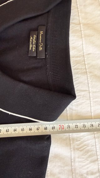 Polo Massimo Dutti de punto azul marino - Talla XL