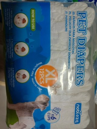 Pañales para mascotas Talla XL - Nobleza 2 paquete