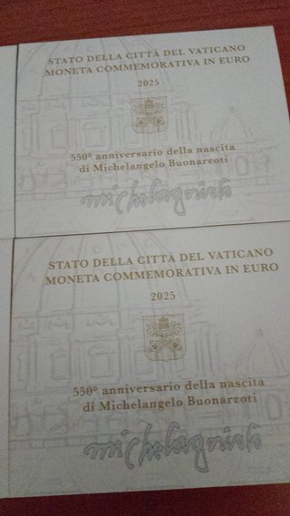Folder 2€ commemorativo Vaticano 2025 Michelangelo
