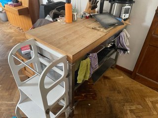 Isla Cocina Ikea Rimforsa Bambú/Acero