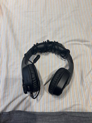 Cascos con micrófono y 2 cables