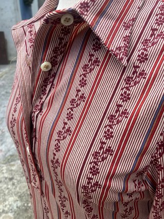 Blusa Vintage Rayas Florales