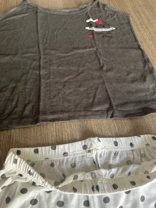 Pigiama estivo donna grigio e bianco