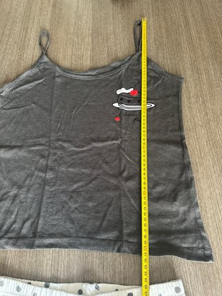 Pigiama estivo donna grigio e bianco