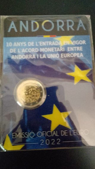 Folder 2 euro commemorativo Andorra 2022 10 anni