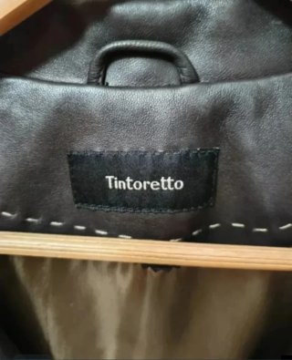 Chaqueta Cuero Tintoretto Mujer Negra