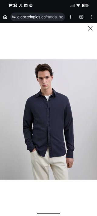 Camisa Scalpers Algodón Hombre Talla 41 Azul