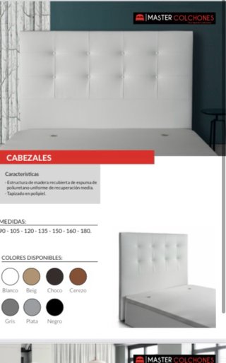 Cabecero de cama de piel