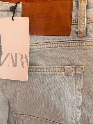 Pantalón Zara Talla 42 Azul Claro