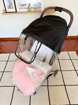 Silla paseo plegable + protector de lluvia + saco