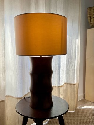 Lámpara de Mesa Madera pantalla beige