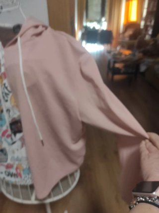Sudadera con capucha multicolor y rosa