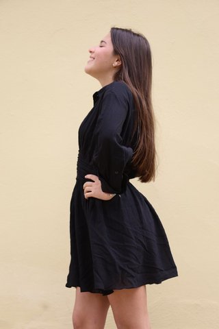 Vestido Camisero Mini Fruncido.Tallas: S-M-L