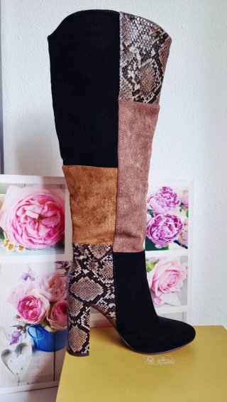 Botas de invierno elegantes patchwork