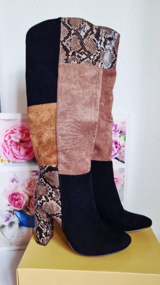 Botas de invierno elegantes patchwork