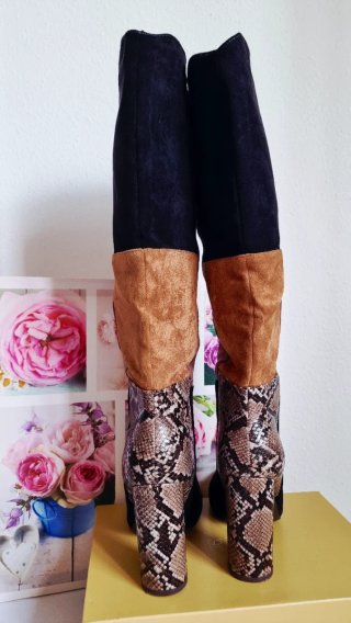 Botas de invierno elegantes patchwork