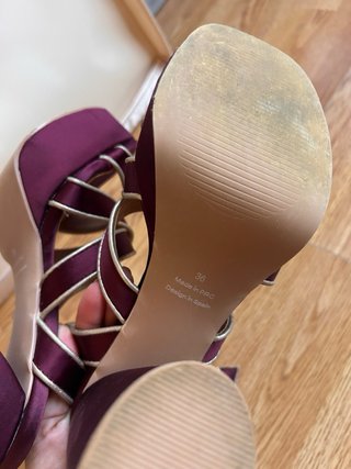 Tacchi con piattaforma Mim in raso bordeaux