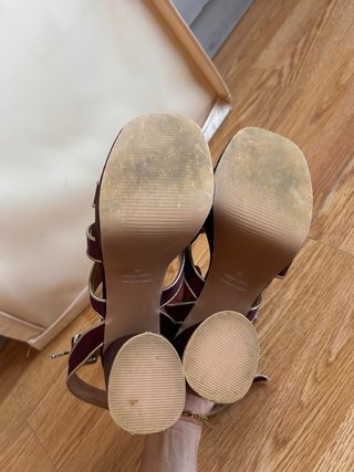 Tacchi con piattaforma Mim in raso bordeaux