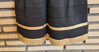 Vestito donna maniche trasparenti nero oro