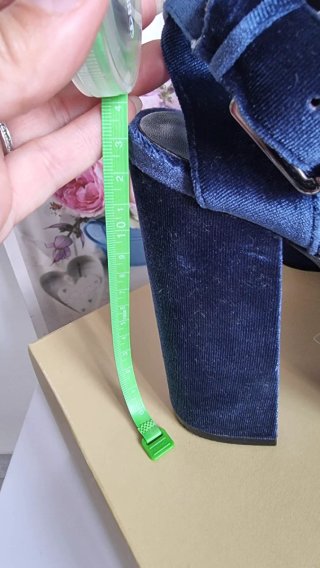 Sandalias terciopelo azul plataforma talla 36
