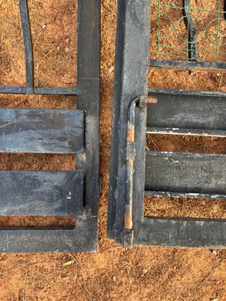 Puerta doble hierro forjado negra exterior