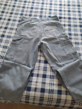 Pantaloni Carhartt 33x34 Grigio Chiaro/Celeste