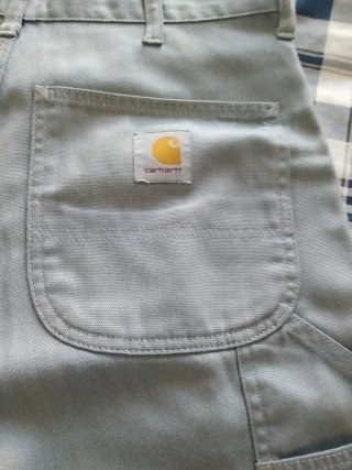 Pantaloni Carhartt 33x34 Grigio Chiaro/Celeste