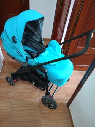 Carro de bebé completo azul