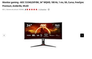 Monitor AOC Curvo Ultrawide 34(Nuevo por garantía)