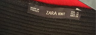 Chaqueta Zara Negra Roja Talla M