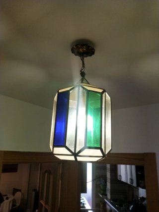 Lámpara colgante retro de cristal