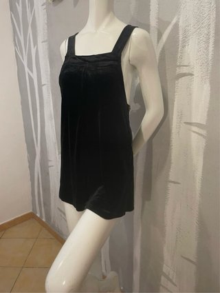 Tuta corta Topshop velour nero tg.M
