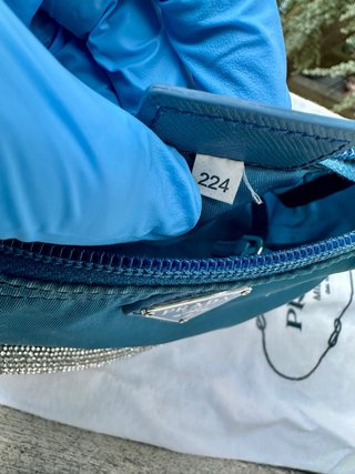 Pochette Prada Blu Argento