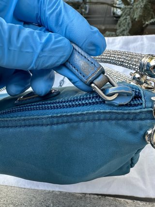 Pochette Prada Blu Argento