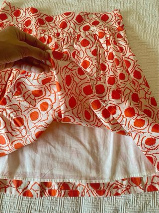 Falda Caramelo Naranja y Blanca