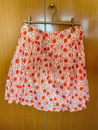Falda Caramelo Naranja y Blanca