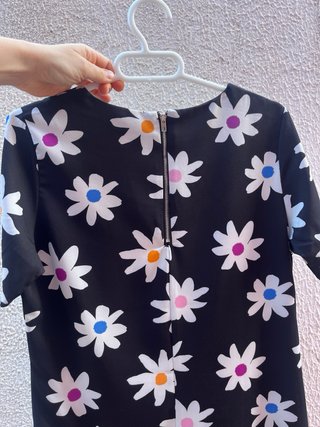 Vestido Kling flores negro Talla XS