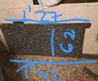 Encimera de granito negra y gris