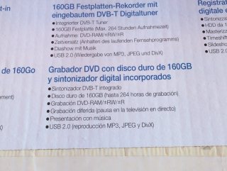 Grabador DVD Samsung 160GB HDD
