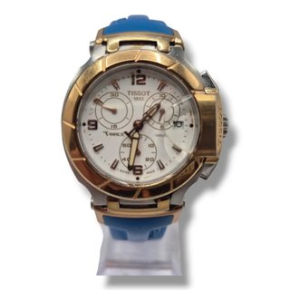 RELOJ TISSOT T048417 CHRONO ESFERA DORADA CORREA AZUL