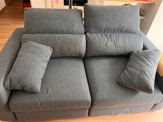 Sofá Ikea Gris Tela y Bambú