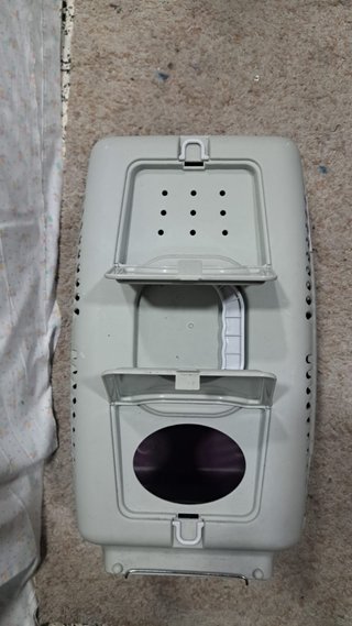 Transportín para gatos gris y morado