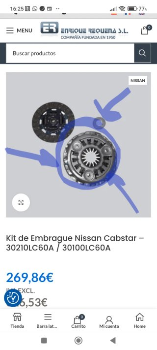 Kit Embrague Nissan Cabstar 30210LC60A