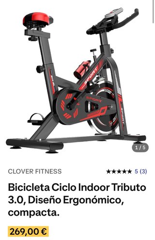 Bicicleta Spinning SHUOQI Negra y Roja