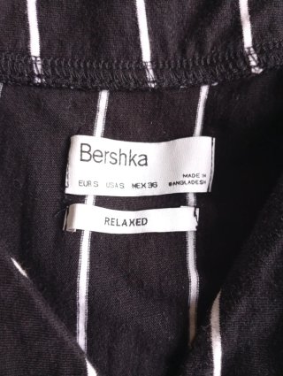 Bershka camicia a righe - bianco - nere - taglia S